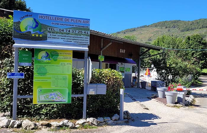 Le camping de l'Île Chambod dans l'Ain